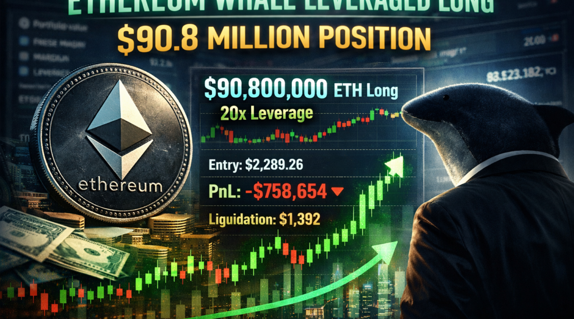 Ethereum Whale Opens $90.8M Leveraged Long as ETH Trades in Tight Range