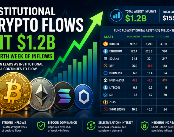Institutional Crypto Flows Reach $1.2B as Bitcoin Dominates Market Trends