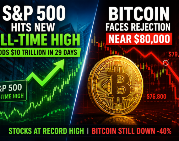 Bitcoin Price Falls Near $80K as S&P 500 Hits All-Time High
