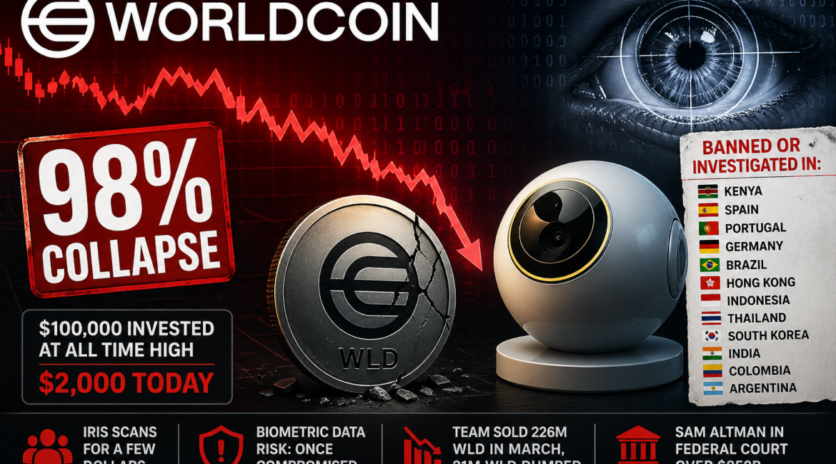 Worldcoin Falls 98% as Token Sales and Data Concerns Intensify