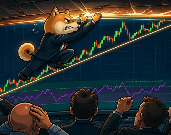 Dogecoin Trades Near $0.099 as RSI Climbs and Triangle Breakout Nears Resistance