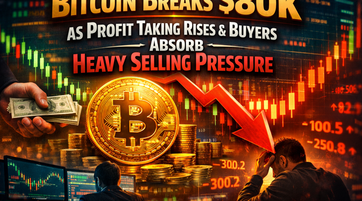 Bitcoin breaks $80K as profit taking rises & buyers absorb heavy selling pressure