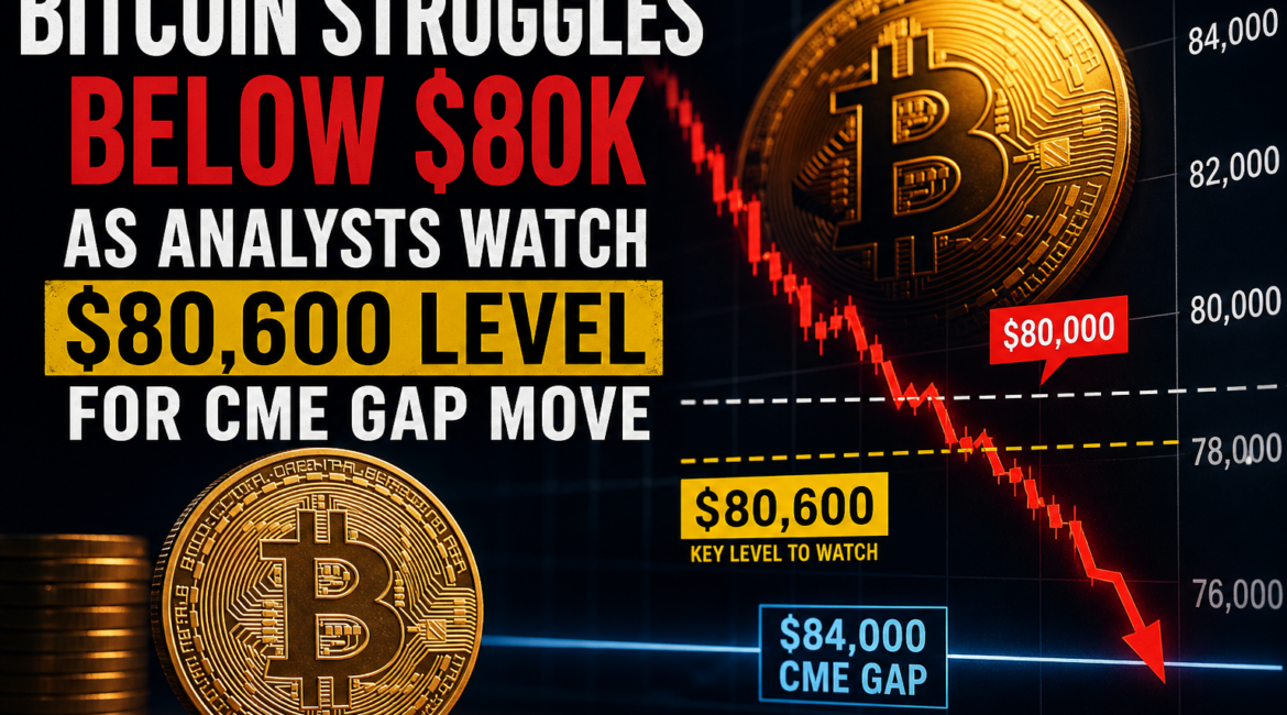 Bitcoin Struggles Below $80K as Analysts Watch $80,600 Level for CME Gap Move