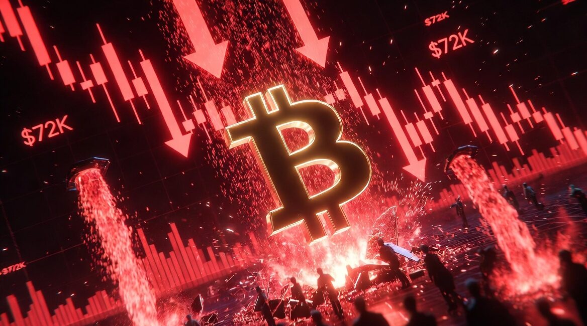 Bitcoin Falls Near 72K as ETF Outflows Top 1B and Liquidations Rise