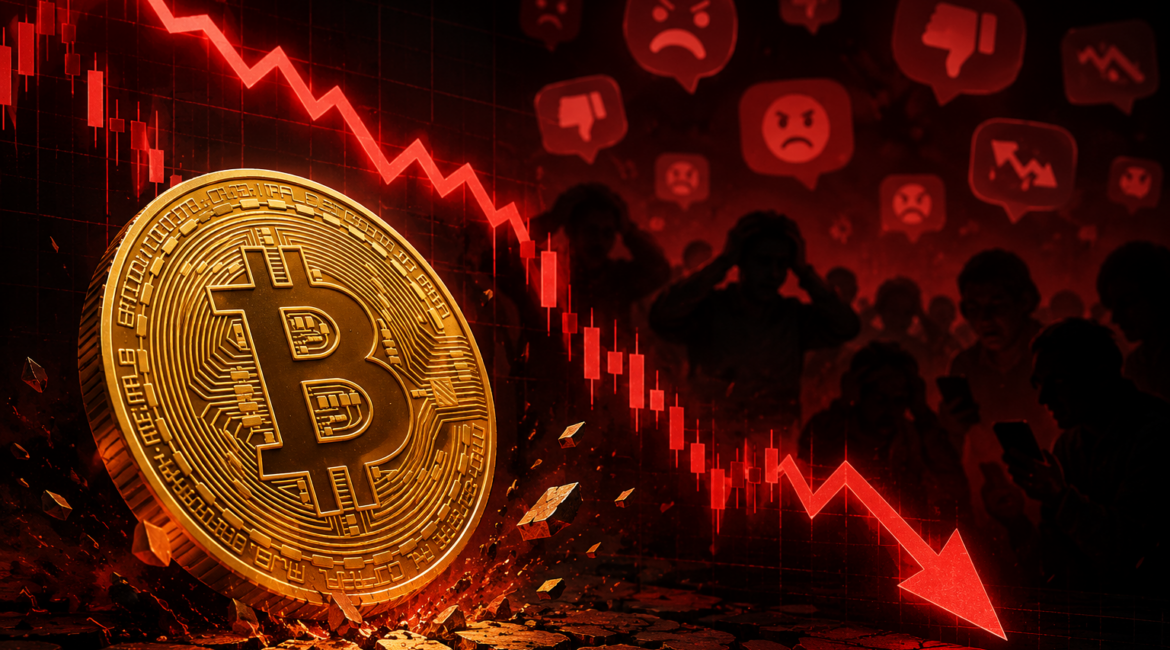 Bitcoin Drops to $66,900 Low as Social Media Shows Strong Bearish Sentiment Shift