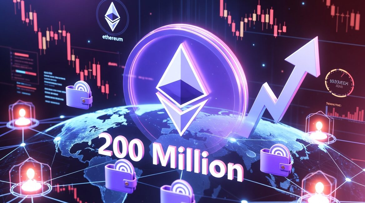 Ethereum Nears 200 Million Wallet Milestone Despite Weak Market Sentiment