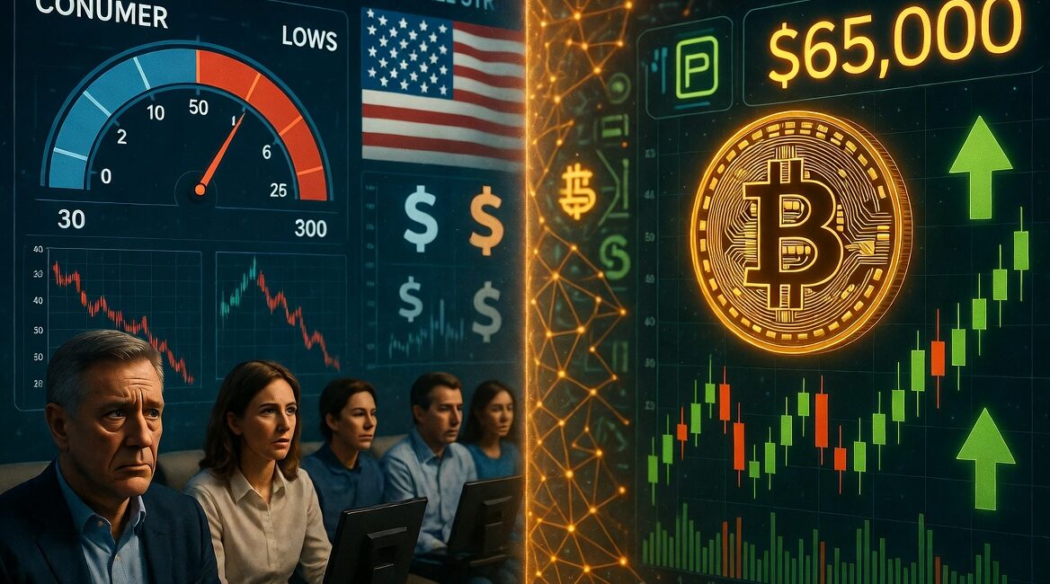 US Consumer Sentiment Stays Near Multi Year Lows While Bitcoin Holds Above $65,000